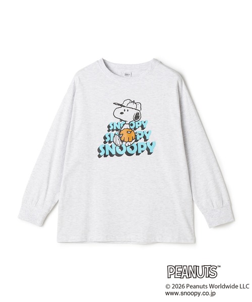 PEANUTS(ピーナッツ)の「【PEANUTS/ピーナッツ】スヌーピー/SNOOPY スリーブ刺繍デザインロンT(Tシャツ/カットソー・レディース・ネイビー/ピンク/ブルーグレー/杢グレー/イエロー/ブラック/アイボリー・M/L/LL/3L)」の12枚目の写真