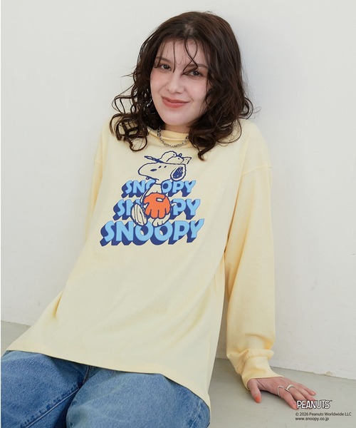 PEANUTS(ピーナッツ)の「【PEANUTS/ピーナッツ】スヌーピー/SNOOPY スリーブ刺繍デザインロンT(Tシャツ/カットソー・レディース・ネイビー/ピンク/ブルーグレー/杢グレー/イエロー/ブラック/アイボリー・M/L/LL/3L)」の16枚目の写真