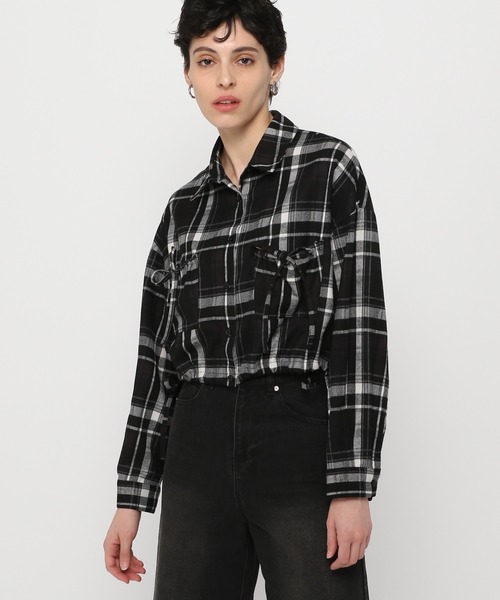 3.3 Field Trip （3.3フィールドトリップ）の「3.3 Field Trip／リボンポケットチェックシャツ2（シャツ/ブラウス・レディース・ブラック/イエロー・FREE）」の18枚目の写真