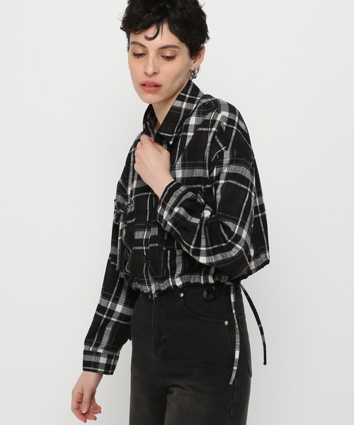 3.3 Field Trip （3.3フィールドトリップ）の「3.3 Field Trip／リボンポケットチェックシャツ2（シャツ/ブラウス・レディース・ブラック/イエロー・FREE）」の19枚目の写真