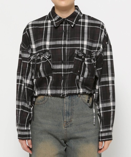 3.3 Field Trip （3.3フィールドトリップ）の「3.3 Field Trip／リボンポケットチェックシャツ2（シャツ/ブラウス・レディース・ブラック/イエロー・FREE）」の21枚目の写真