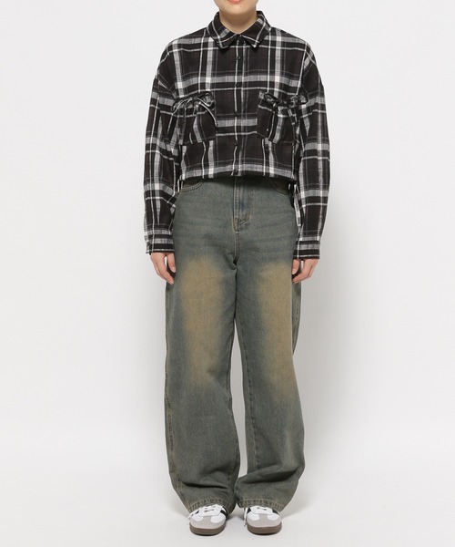 3.3 Field Trip （3.3フィールドトリップ）の「3.3 Field Trip／リボンポケットチェックシャツ2（シャツ/ブラウス・レディース・ブラック/イエロー・FREE）」の20枚目の写真