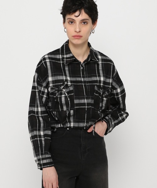 3.3 Field Trip （3.3フィールドトリップ）の「3.3 Field Trip／リボンポケットチェックシャツ2（シャツ/ブラウス・レディース・ブラック/イエロー・FREE）」の17枚目の写真