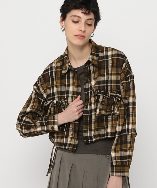 3.3 Field Trip （3.3フィールドトリップ）の「3.3 Field Trip／リボンポケットチェックシャツ2（シャツ/ブラウス・レディース・ブラック/イエロー・FREE）」の11枚目の写真