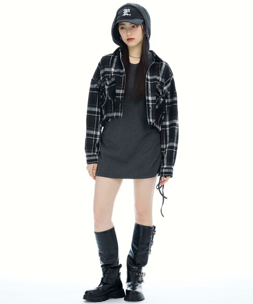 3.3 Field Trip （3.3フィールドトリップ）の「3.3 Field Trip／リボンポケットチェックシャツ2（シャツ/ブラウス・レディース・ブラック/イエロー・FREE）」の3枚目の写真