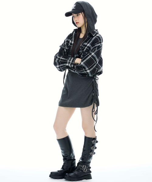 3.3 Field Trip （3.3フィールドトリップ）の「3.3 Field Trip／リボンポケットチェックシャツ2（シャツ/ブラウス・レディース・ブラック/イエロー・FREE）」の4枚目の写真