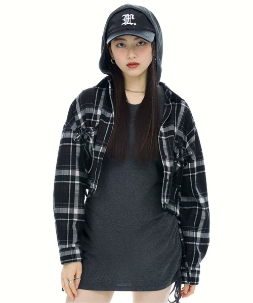 3.3 Field Trip （3.3フィールドトリップ）の「3.3 Field Trip／リボンポケットチェックシャツ2（シャツ/ブラウス・レディース・ブラック/イエロー・FREE）」の6枚目の写真