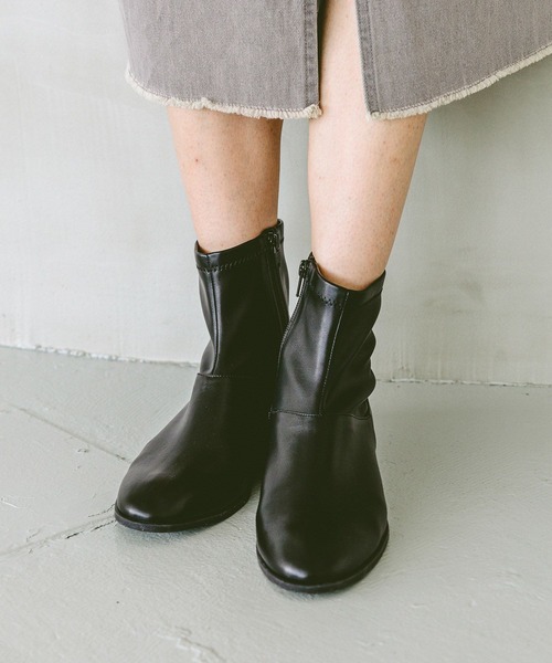 GLOBAL WORK（グローバルワーク）の「らくっションアーモンドトゥショートブーツ/253210（ブーツ・レディース・ブラウン/ブラック・MEDIUM/LARGE）」の6枚目の写真