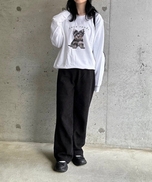 merrylatte(メリーラテ)の「【軽量】犬プリントスウェット トレーナー(スウェット・レディース・ホワイト・LARGE/MEDIUM)」の6枚目の写真
