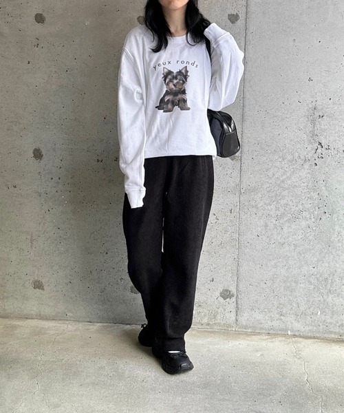 merrylatte(メリーラテ)の「【軽量】犬プリントスウェット トレーナー(スウェット・レディース・ホワイト・LARGE/MEDIUM)」の7枚目の写真