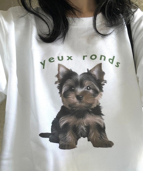 merrylatte(メリーラテ)の「【軽量】犬プリントスウェット トレーナー(スウェット・レディース・ホワイト・LARGE/MEDIUM)」の8枚目の写真