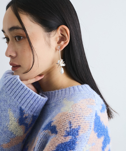 VIS（ビス）の「メタルフラワーイヤリング（イヤリング・レディース・ゴールド/シルバー・FREE）」の3枚目の写真