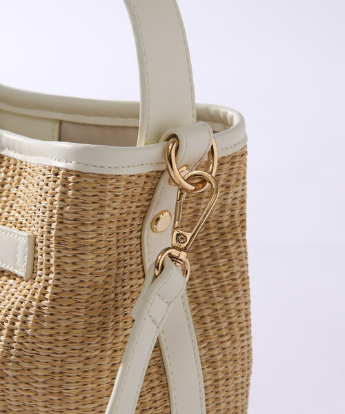 un dix cors（アンディコール）の「ひねり金具レザーハンドルカゴバッグ（かごバッグ・レディース・ブラック/ホワイト・FREE）」の15枚目の写真