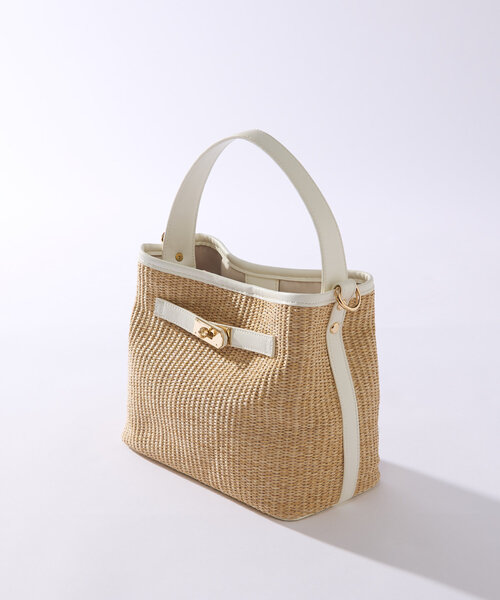 un dix cors（アンディコール）の「ひねり金具レザーハンドルカゴバッグ（かごバッグ・レディース・ブラック/ホワイト・FREE）」の18枚目の写真