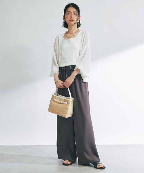 un dix cors（アンディコール）の「ひねり金具レザーハンドルカゴバッグ（かごバッグ・レディース・ブラック/ホワイト・FREE）」の21枚目の写真