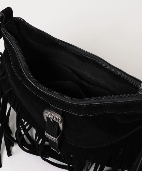 an meets zakka（アンミツザッカ）の「an meets zakka ウエスタンフリンジスエードハンドル２WAYショルダーバッグ / バック 鞄 カバン レディース メンズ ユニセックス ネイティブ 合成皮革 スウェード（ショルダーバッグ・レディース・ブラック/ベージュ/ブラウン・ONESIZE）」の9枚目の写真