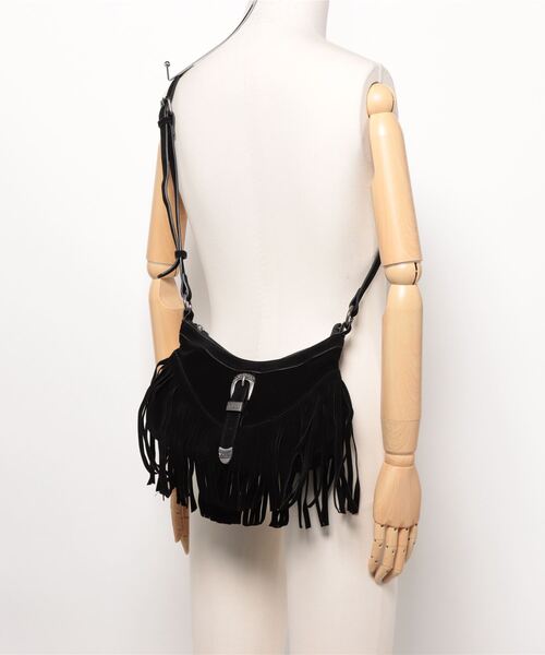 an meets zakka（アンミツザッカ）の「an meets zakka ウエスタンフリンジスエードハンドル２WAYショルダーバッグ / バック 鞄 カバン レディース メンズ ユニセックス ネイティブ 合成皮革 スウェード（ショルダーバッグ・レディース・ブラック/ベージュ/ブラウン・ONESIZE）」の6枚目の写真