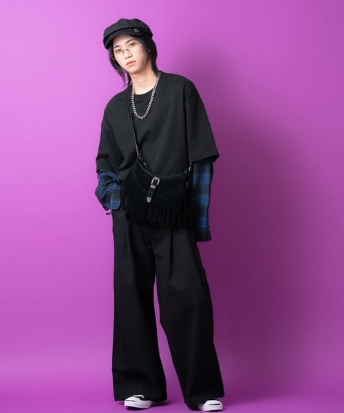 an meets zakka（アンミツザッカ）の「an meets zakka ウエスタンフリンジスエードハンドル２WAYショルダーバッグ / バック 鞄 カバン レディース メンズ ユニセックス ネイティブ 合成皮革 スウェード（ショルダーバッグ・レディース・ブラック/ベージュ/ブラウン・ONESIZE）」の12枚目の写真