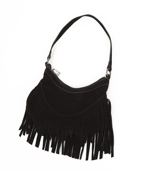 ELCHELE POPUPノベルティ ブラウンフリンジスエードショルダーバッグ セール】an meets zakka ウエスタンフリンジスエードハンドル