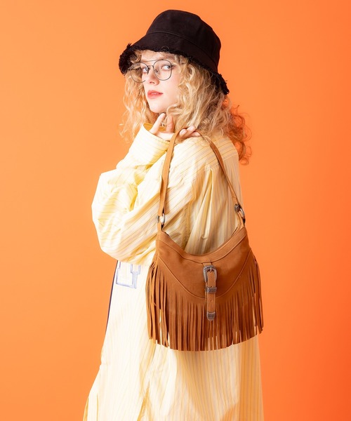 an meets zakka（アンミツザッカ）の「an meets zakka ウエスタンフリンジスエードハンドル２WAYショルダーバッグ / バック 鞄 カバン レディース メンズ ユニセックス ネイティブ 合成皮革 スウェード（ショルダーバッグ・レディース・ブラック/ベージュ/ブラウン・ONESIZE）」の20枚目の写真