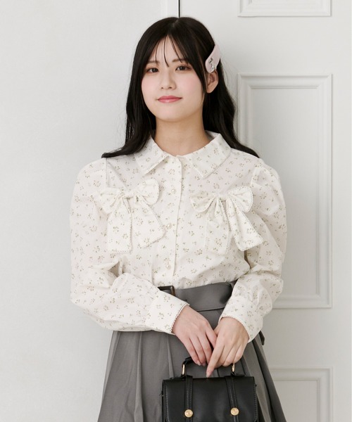 OHGA♡ ツイード リボン ブラウス 再販なし完売品】OHGA SUCRE ツイード リボン ブラウス - メルカリ