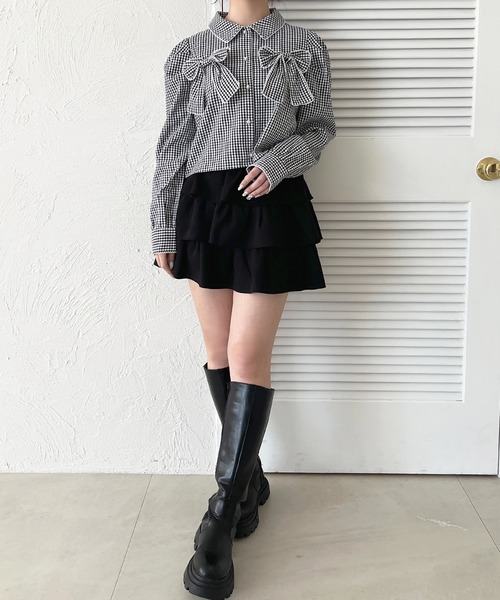 apres jour(アプレジュール)の「Wリボンアソート柄ブラウス(シャツ/ブラウス・レディース・ブラック系その他/オフホワイト/ライトブルー/ピンク系その他/ブルー系その他・X-LARGE/フリー)」の16枚目の写真