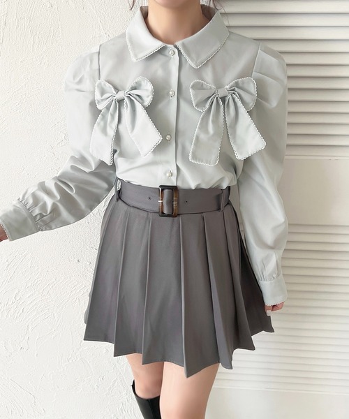 apres jour(アプレジュール)の「Wリボンアソート柄ブラウス(シャツ/ブラウス・レディース・ブラック系その他/オフホワイト/ライトブルー/ピンク系その他/ブルー系その他・X-LARGE/フリー)」の19枚目の写真