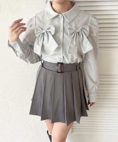 apres jour(アプレジュール)の「Wリボンアソート柄ブラウス(シャツ/ブラウス・レディース・ブラック系その他/オフホワイト/ライトブルー/ピンク系その他/ブルー系その他・X-LARGE/フリー)」の20枚目の写真