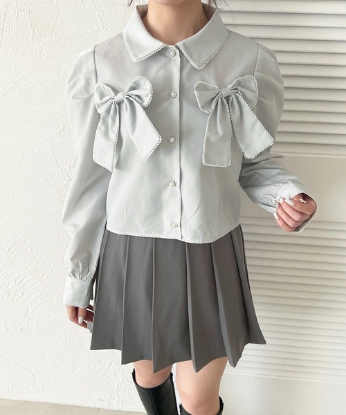 apres jour(アプレジュール)の「Wリボンアソート柄ブラウス(シャツ/ブラウス・レディース・ブラック系その他/オフホワイト/ライトブルー/ピンク系その他/ブルー系その他・X-LARGE/フリー)」の22枚目の写真