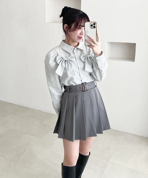 apres jour(アプレジュール)の「Wリボンアソート柄ブラウス(シャツ/ブラウス・レディース・ブラック系その他/オフホワイト/ライトブルー/ピンク系その他/ブルー系その他・X-LARGE/フリー)」の18枚目の写真