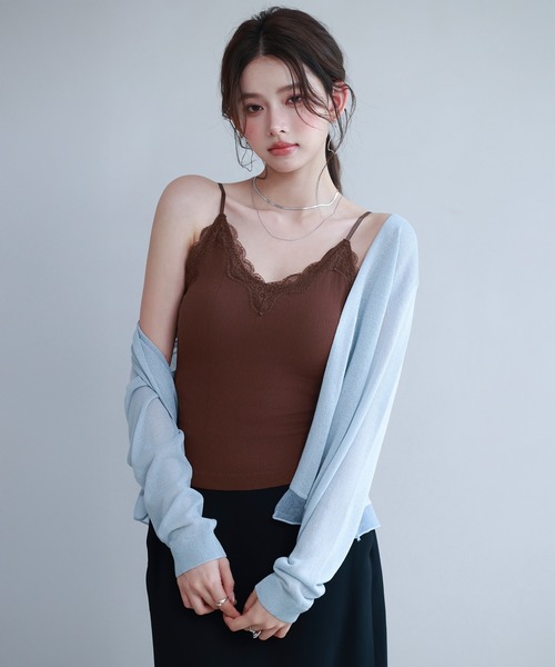 胸元レースカットソーキャミソール（その他アンダーウェア/インナー