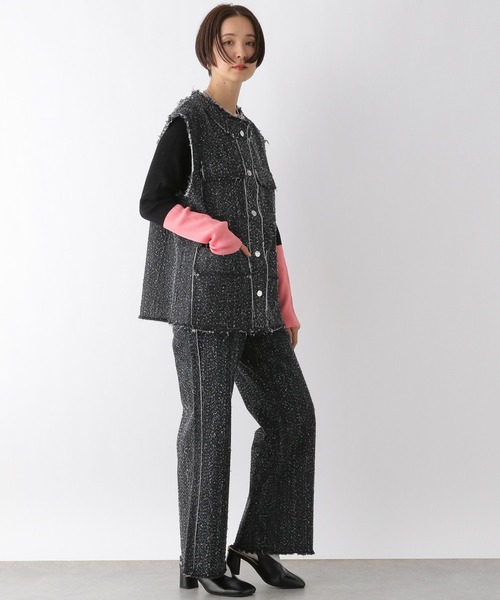 LEPSIM（レプシィム）の「ツイードデニムパンツ　284134（デニムパンツ・レディース・ブラック/ブルー・FREE）」の5枚目の写真