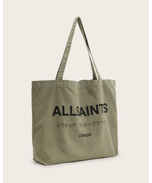 ALLSAINTS(オールセインツ)の「UNDERGROUND LOGO PRINTED TOTE BAG | アンダーグラウンド ロゴ プリント トート バッグ(トートバッグ・メンズ・グリーン系その他・ONE SIZE)」の4枚目の写真