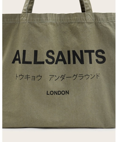 ALLSAINTS(オールセインツ)の「UNDERGROUND LOGO PRINTED TOTE BAG | アンダーグラウンド ロゴ プリント トート バッグ(トートバッグ・メンズ・グリーン系その他・ONE SIZE)」の5枚目の写真