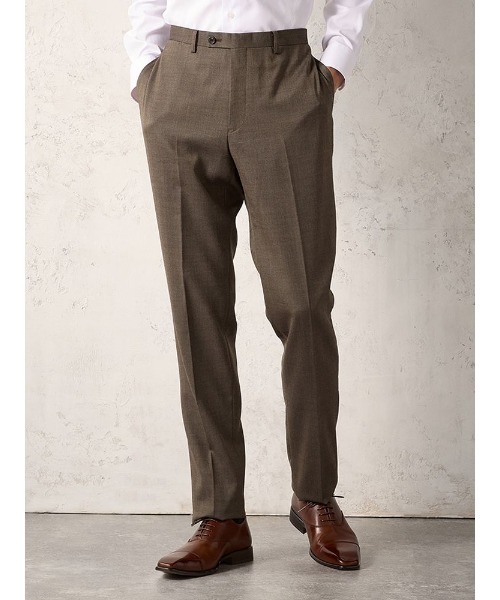 Perfect Suit FActory(パーフェクトスーツファクトリー)の「【EDWINコラボ】デニムライクウールセットアップパンツ ストレッチ ブラウン/カーキ/ブルー(スラックス・メンズ・ブラウン/カーキ/ブルー・S/LL/M/L)」の2枚目の写真