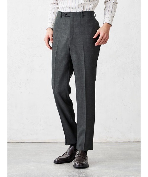 Perfect Suit FActory(パーフェクトスーツファクトリー)の「【EDWINコラボ】デニムライクウールセットアップパンツ ストレッチ ブラウン/カーキ/ブルー(スラックス・メンズ・ブラウン/カーキ/ブルー・S/LL/M/L)」の1枚目の写真