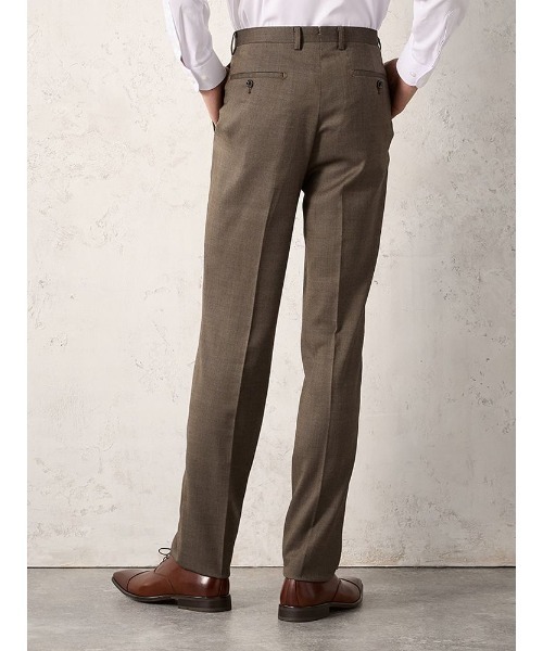 Perfect Suit FActory(パーフェクトスーツファクトリー)の「【EDWINコラボ】デニムライクウールセットアップパンツ ストレッチ ブラウン/カーキ/ブルー(スラックス・メンズ・ブラウン/カーキ/ブルー・S/LL/M/L)」の5枚目の写真