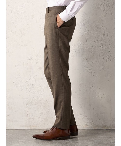 Perfect Suit FActory(パーフェクトスーツファクトリー)の「【EDWINコラボ】デニムライクウールセットアップパンツ ストレッチ ブラウン/カーキ/ブルー(スラックス・メンズ・ブラウン/カーキ/ブルー・S/LL/M/L)」の6枚目の写真