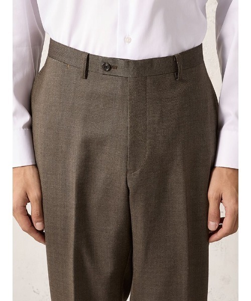 Perfect Suit FActory(パーフェクトスーツファクトリー)の「【EDWINコラボ】デニムライクウールセットアップパンツ ストレッチ ブラウン/カーキ/ブルー(スラックス・メンズ・ブラウン/カーキ/ブルー・S/LL/M/L)」の8枚目の写真