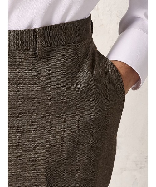 Perfect Suit FActory(パーフェクトスーツファクトリー)の「【EDWINコラボ】デニムライクウールセットアップパンツ ストレッチ ブラウン/カーキ/ブルー(スラックス・メンズ・ブラウン/カーキ/ブルー・S/LL/M/L)」の9枚目の写真