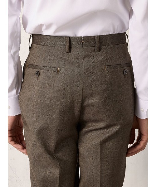 Perfect Suit FActory(パーフェクトスーツファクトリー)の「【EDWINコラボ】デニムライクウールセットアップパンツ ストレッチ ブラウン/カーキ/ブルー(スラックス・メンズ・ブラウン/カーキ/ブルー・S/LL/M/L)」の10枚目の写真