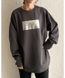 She's Closet（シーズクローゼット）の「オーバーサイズ長袖メタリック箔プリント裏毛スウェットプルオーバー（スウェット・レディース）」