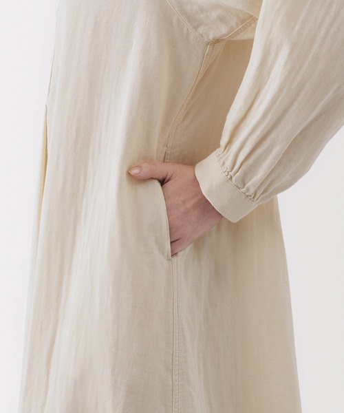 セール】婦人 カポック混 二重ガーゼ 長袖ワンピース（ワンピース