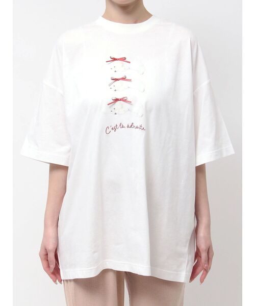 merry jenny(メリージェニー)の「neoki dog tee / 寝起きドックTee(Tシャツ/カットソー・レディース・ブルー/オフホワイト/イエロー/ピンク・FREE)」の18枚目の写真