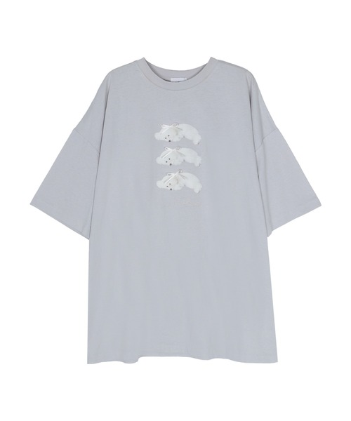 merry jenny(メリージェニー)の「neoki dog tee / 寝起きドックTee(Tシャツ/カットソー・レディース・ブルー/オフホワイト/イエロー/ピンク・FREE)」の5枚目の写真