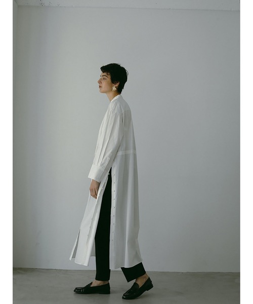 ☆新品☆【PEARLY GATES】シャツワンピース セール】ピンタックマキシシャツワンピース（シャツワンピース
