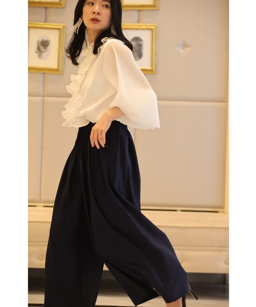 cawaii(カワイイ)の「光のクリスタル揺れるプリーツフリルブラウストップス(シャツ/ブラウス・レディース・ホワイト・FREE)」の13枚目の写真