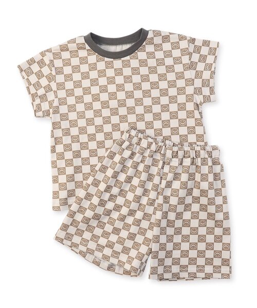 BREEZE（ブリーズ）の「【WEB限定/ジュニア対応】総柄かぶり 半袖パジャマ（ルームウェア/パジャマ・キッズ・ベージュ/アイボリー/ブルー/パープル・100/90/80/140/130/120/110）」の6枚目の写真