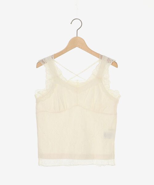 MAJESTIC LEGON（マジェスティックレゴン）の「レースクロスタンク（タンクトップ・レディース・オフホワイト/アイボリー/ブラック・MEDIUM）」の16枚目の写真