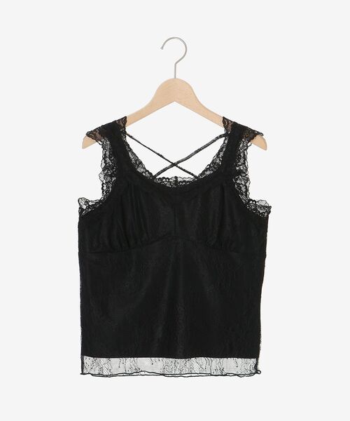 MAJESTIC LEGON（マジェスティックレゴン）の「レースクロスタンク（タンクトップ・レディース・オフホワイト/アイボリー/ブラック・MEDIUM）」の17枚目の写真